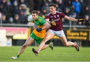 9 February 2020; Eoghan Ban Gallagher of Donegal in action against Shane Walsh of Galway during the Allianz Football League Division 1 Round 3 match between Donegal and Galway at O'Donnell Park in Letterkenny, Donegal. Photo by Oliver McVeigh/Sportsfile