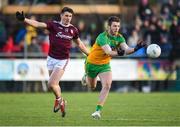 9 February 2020; Eoghan Ban Gallagher of Donegal in action against Shane Walsh of Galway during the Allianz Football League Division 1 Round 3 match between Donegal and Galway at O'Donnell Park in Letterkenny, Donegal. Photo by Oliver McVeigh/Sportsfile