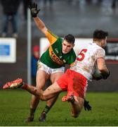 9 February 2020; Tiernan McCann of Tyrone is tackled by Graham O'Sullivan of Kerry resulting in a late free during the Allianz Football League Division 1 Round 3 match between Tyrone and Kerry at Edendork GAC in Dungannon, Co Tyrone. Photo by David Fitzgerald/Sportsfile