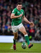 8 February 2020; Jacob Stockdale of Ireland during the Guinness Six Nations Rugby Championship match between Ireland and Wales at Aviva Stadium in Dublin. Photo by Brendan Moran/Sportsfile