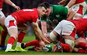 8 February 2020; Gareth Davies of Wales during the Guinness Six Nations Rugby Championship match between Ireland and Wales at Aviva Stadium in Dublin. Photo by Brendan Moran/Sportsfile