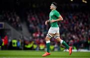 8 February 2020; Max Deegan of Ireland runs onto the pitch to make his debut during the Guinness Six Nations Rugby Championship match between Ireland and Wales at Aviva Stadium in Dublin. Photo by Brendan Moran/Sportsfile