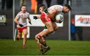 9 February 2020; Tiernan McCann of Tyrone is tackled by Graham O'Sullivan of Kerry resulting in a late free during the Allianz Football League Division 1 Round 3 match between Tyrone and Kerry at Edendork GAC in Dungannon, Co Tyrone. Photo by David Fitzgerald/Sportsfile