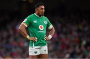 8 February 2020; Bundee Aki of Ireland during the Guinness Six Nations Rugby Championship match between Ireland and Wales at Aviva Stadium in Dublin. Photo by Brendan Moran/Sportsfile