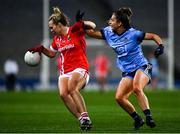 8 February 2020; Katie Quirke of Cork is tackled by Martha Byrne of Dublin during the Lidl Ladies National Football League Division 1 Round 3 match between Dublin and Cork at Croke Park in Dublin. Photo by Ray McManus/Sportsfile