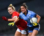 8 February 2020; Éabha Rutledge of Dublin in action against Katie Quirke of Cork during the Lidl Ladies National Football League Division 1 Round 3 match between Dublin and Cork at Croke Park in Dublin. Photo by Ray McManus/Sportsfile