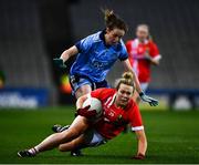 8 February 2020; Katie Quirke of Cork in action against Muireann Ni Scanaill of Dublin during the Lidl Ladies National Football League Division 1 Round 3 match between Dublin and Cork at Croke Park in Dublin. Photo by Ray McManus/Sportsfile