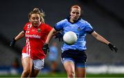 8 February 2020; Sadbh O'Leary of Cork in action against Orlagh Nolan of Dublin during the Lidl Ladies National Football League Division 1 Round 3 match between Dublin and Cork at Croke Park in Dublin. Photo by Ray McManus/Sportsfile