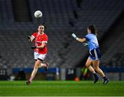 8 February 2020; Hannah Looney of Cork in action against Siobhán Woods of Dublin during the Lidl Ladies National Football League Division 1 Round 3 match between Dublin and Cork at Croke Park in Dublin. Photo by Ray McManus/Sportsfile