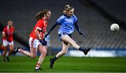8 February 2020; Caoimhe O'Connor of Dublin in action against Róisín Phelan of Cork  during the Lidl Ladies National Football League Division 1 Round 3 match between Dublin and Cork at Croke Park in Dublin. Photo by Ray McManus/Sportsfile