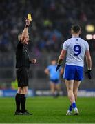8 February 2020; Referee Ciaran Branagan shows a yellow card to Niall Kearns of Monaghan during the Allianz Football League Division 1 Round 3 match between Dublin and Monaghan at Croke Park in Dublin. Photo by Seb Daly/Sportsfile
