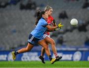 8 February 2020; Hannah O'Neill of Dublin in action against Maire O'Callaghan of Cork during the Lidl Ladies National Football League Division 1 Round 3 match between Dublin and Cork at Croke Park in Dublin. Photo by Seb Daly/Sportsfile
