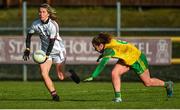 9 February 2020; Tracey Leonard of Galway in action against Kate Keaney of Donegal during the 2020 Lidl Ladies National Football League Division 1 Round 3 match between Donegal and Galway at O'Donnell Park in Letterkenny, Donegal. Photo by Oliver McVeigh/Sportsfile
