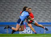 8 February 2020; Libby Coppinger of Cork in action against Leah Caffrey of Dublin during the Lidl Ladies National Football League Division 1 Round 3 match between Dublin and Cork at Croke Park in Dublin. Photo by Seb Daly/Sportsfile