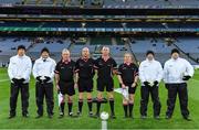 8 February 2020; Referee Niall McCormack with his officials prior to the Lidl Ladies National Football League Division 1 Round 3 match between Dublin and Cork at Croke Park in Dublin. Photo by Seb Daly/Sportsfile