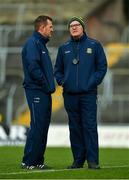 9 February 2020; Meath manager Andy McEntee, left, and selector Colm Nally prior to the Allianz Football League Division 1 Round 3 match between Meath and Mayo at Páirc Tailteann in Navan, Meath. Photo by Seb Daly/Sportsfile