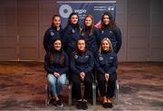 10 February 2020; The Women’s Gaelic Players Association, WGPA, presented 55 third-level scholarships. The awards were made to intercounty Camogie and Ladies Football players from 37 squads attending 18 different colleges. The scholarship scheme recognises the efforts of WGPA members in pursuing their dual career, supporting them to reach their potential both as students and athletes. Pictured are, top row, from left, Neasa Byrd of Cavan, Katie Kehoe of Offaly, Beth Carton of Waterford, Emma Dineen of Kerry and bottom row, from left, Niamh Feeney of Roscommon, Jackie Horgan of Kerry and Eilish Ronayne of Mayo at the Castleknock Hotel, Dublin. Photo by David Fitzgerald/Sportsfile