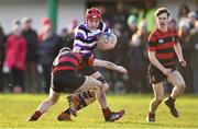5 February 2020; Daniel Martin of Terenure College in action against Seán Naughton of Kilkenny College during the Bank of Ireland Leinster Schools Junior Cup First Round match between Terenure College and Kilkenny College at Naas RFC in Naas, Kildare. Photo by Piaras Ó Mídheach/Sportsfile