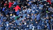 10 February 2020; St Vincent's Castleknock College supporters during the Bank of Ireland Leinster Schools Senior Cup Second Round match between Belvedere College and St Vincent's Castleknock College at Energia Park in Dublin. Photo by Piaras Ó Mídheach/Sportsfile