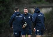 10 February 2020; Fergus McFadden, centre, in conversation with Dave Kearney, left, and Rob Kearney during Leinster Rugby squad training at UCD, Dublin. Photo by Ramsey Cardy/Sportsfile