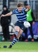 10 February 2020; Louis McDonough of St Vincent's Castleknock College scores the winning penalty during the Bank of Ireland Leinster Schools Senior Cup Second Round match between Belvedere College and St Vincent's Castleknock College at Energia Park in Dublin. Photo by Piaras Ó Mídheach/Sportsfile
