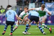 11 February 2020; Spencer O'Connell of Gonzaga College and Jack Guinane of St Michaels College during the Bank of Ireland Leinster Schools Senior Cup Second Round match between Gonzaga College and St Michaels College at Energia Park in Dublin. Photo by Ramsey Cardy/Sportsfile