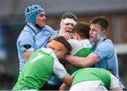 11 February 2020; Gonzaga College and St Michaels College players battle for possession during the Bank of Ireland Leinster Schools Senior Cup Second Round match between Gonzaga College and St Michaels College at Energia Park in Dublin. Photo by Ramsey Cardy/Sportsfile