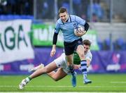 11 February 2020; Eddie Kelly of St Michaels College and Hugo Fitzgerald of Gonzaga College during the Bank of Ireland Leinster Schools Senior Cup Second Round match between Gonzaga College and St Michaels College at Energia Park in Dublin. Photo by Ramsey Cardy/Sportsfile