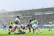 11 February 2020; Lee Barron of St Michaels College dives over for a try which was subsequenly disallowed during the Bank of Ireland Leinster Schools Senior Cup Second Round match between Gonzaga College and St Michaels College at Energia Park in Dublin. Photo by Ramsey Cardy/Sportsfile