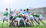 11 February 2020; Fintan Gunne of St Michaels College celebrates his side's third try during the Bank of Ireland Leinster Schools Senior Cup Second Round match between Gonzaga College and St Michaels College at Energia Park in Dublin. Photo by Ramsey Cardy/Sportsfile