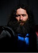 12 February 2020; Bohemian FC Poet in Residence John Cummins poses for a portrait during the launch of the Bohemians FC 2020 away jersey at Dalymount Park in Dublin. Bohemian FC launched their 2020 away jersey, with the iconic and harrowing image of a family fleeing war taking centre place. They’re launching the away jersey in partnership with Amnesty International Ireland, to campaign together for an end to the Direct Provision system. Photo by Stephen McCarthy/Sportsfile