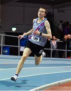 25 January 2020; Gregor Mccullagh-Travers of Dundrum South Dublin AC, competing in the Junior Men' 400m during the Irish Life Health National Indoor Junior and U23 Championships at the AIT Indoor Arena in Athlone, Westmeath. Photo by Sam Barnes/Sportsfile