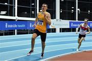 25 January 2020; Mark Milner of UCD AC, Dublin, competing in the U23 Men's 800m during the Irish Life Health National Indoor Junior and U23 Championships at the AIT Indoor Arena in Athlone, Westmeath. Photo by Sam Barnes/Sportsfile