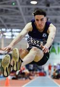 25 January 2020; Eoin Keenan of Emo/Rath AC, competing in the U23 Men's Long Jump during the Irish Life Health National Indoor Junior and U23 Championships at the AIT Indoor Arena in Athlone, Westmeath. Photo by Sam Barnes/Sportsfile