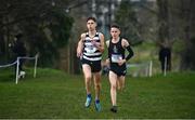 12 February 2020; Shay McEvoy of St Kieran's Kilkenny, left, leads eventual third place finisher Daniel Stone of Belvedere College on his way to winning the Senior Boys race during the Irish Life Health Leinster Schools’ Cross Country Championships 2020 at Santry Demesne in Dublin. Photo by David Fitzgerald/Sportsfile