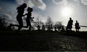 12 February 2020; A general view of runners competing in the Senior Girls race during the Irish Life Health Leinster Schools’ Cross Country Championships 2020 at Santry Demesne in Dublin. Photo by David Fitzgerald/Sportsfile