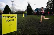 12 February 2020; Celine Gavin of St Dominics Cabra on her way to winning the Senior Girls race during the Irish Life Health Leinster Schools’ Cross Country Championships 2020 at Santry Demesne in Dublin. Photo by David Fitzgerald/Sportsfile