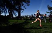 12 February 2020; Lily Sheehy of Dominican College Wicklow during the Junior Girls race during the Irish Life Health Leinster Schools’ Cross Country Championships 2020 at Santry Demesne in Dublin. Photo by David Fitzgerald/Sportsfile