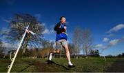 12 February 2020; Cillian Davy of Naas CBS competing in the Junior Boys race during the Irish Life Health Leinster Schools’ Cross Country Championships 2020 at Santry Demesne in Dublin. Photo by David Fitzgerald/Sportsfile