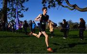 12 February 2020; Sean O'Croinin of Colaiste Ghlor na Mara on his way to winning the Minor Boys race during the Irish Life Health Leinster Schools’ Cross Country Championships 2020 at Santry Demesne in Dublin. Photo by David Fitzgerald/Sportsfile