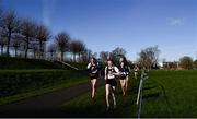 12 February 2020; A general view of runners competing in the Junior Girls race during the Irish Life Health Leinster Schools’ Cross Country Championships 2020 at Santry Demesne in Dublin. Photo by David Fitzgerald/Sportsfile