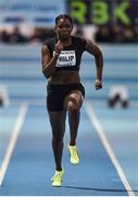 12 February 2020; Asha Philip of Great Britain on her way to winning her heat of the Westmeath County Council Women's 60m event during the AIT International Grand Prix 2020 at AIT International Arena in Athlone, Westmeath. Photo by Sam Barnes/Sportsfile