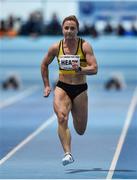 12 February 2020; Joan Healy of Ireland on her way to winning her heat of the Westmeath County Council Women's 60m event during the AIT International Grand Prix 2020 at AIT International Arena in Athlone, Westmeath. Photo by Sam Barnes/Sportsfile