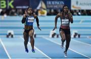 12 February 2020; Diani Walker of Great Britain, left, and Gina Akpe Moses of Ireland compete in their heat of the Westmeath County Council Women's 60m event during the AIT International Grand Prix 2020 at AIT International Arena in Athlone, Westmeath. Photo by Sam Barnes/Sportsfile