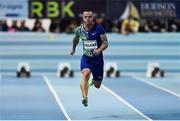 12 February 2020; Jan Veleba of Czech Republic on his way to winning his heat of the Wild Atlantic Apartments Men's 60m event during the AIT International Grand Prix 2020 at AIT International Arena in Athlone, Westmeath. Photo by Sam Barnes/Sportsfile