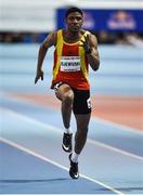 12 February 2020; Joseph Ojewumi of Ireland competes in the heats of the Wild Atlantic Apartments Men's 60m event during the AIT International Grand Prix 2020 at AIT International Arena in Athlone, Westmeath. Photo by Sam Barnes/Sportsfile