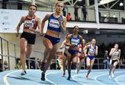 12 February 2020; Liga Velvere of Latvia competes in the final of the Roscommon County Council Women's 800m event during the AIT International Grand Prix 2020 at AIT International Arena in Athlone, Westmeath. Photo by Sam Barnes/Sportsfile