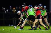 12 February 2020; Luke Scanlon of IT Carlow, left, tries to gather possession against team-mates and opponents during the Fitzgibbon Cup Final match between UCC and IT Carlow at Dublin City University Sportsgrounds in Glasnevin, Dublin. Photo by Piaras Ó Mídheach/Sportsfile