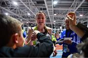 12 February 2020; Ciara Mageean of Ireland with supporters after winning the final of the TG4 Women's 3000m event, in a personal best time of 8:48.27, during the AIT International Grand Prix 2020 at AIT International Arena in Athlone, Westmeath. Photo by Sam Barnes/Sportsfile