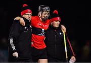 12 February 2020; Darragh Fitzgibbon of UCC leaves the field after picking up an injury during the Fitzgibbon Cup Final match between UCC and IT Carlow at Dublin City University Sportsgrounds in Glasnevin, Dublin. Photo by Piaras Ó Mídheach/Sportsfile